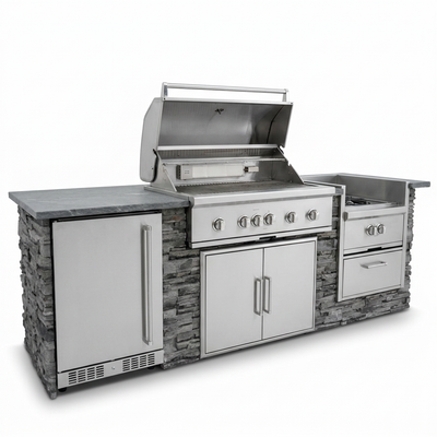 Custom Garden Outdoor Modular Kitchen Cabinets Complete Stainless Outdoor Kitchen Sturdy for Patio Commercial Use