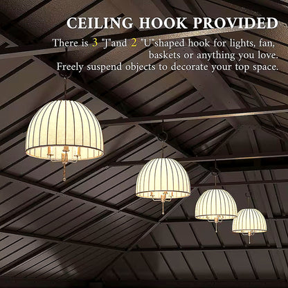 14 Ft. X 22 Ft. Double Galvanized Steel Roof Aluminum Frame Outdoor Patio Hardtop Gazeb with Netting and Curtains