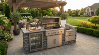 Custom Garden Outdoor Modular Kitchen Cabinets Complete Stainless Outdoor Kitchen Sturdy for Patio Commercial Use — Lifestyle