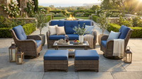 Patio Furniture Set 6-Piece Outdoor Patio Conversation Set with Blue Cushions Lawn Furniture — Lifestyle