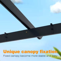16 Ft. W X 12 Ft. D Aluminum Pergola Outdoor with Dark Gray Retractable Canopy